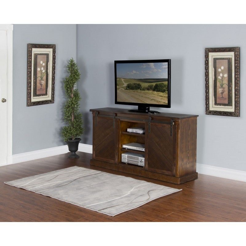 Sunny Designs Home Entertainment Dark Chocolate Slanted Panel Barn