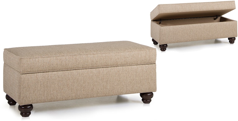 Smith Brothers Storage Ottoman With Turned Leg 901-60