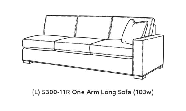 CR Laine Living Room One Arm Sofa (103W) L5300-11R - Lenoir Empire