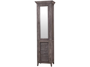 Black Gloss Mirrored Tall Boy Storage Bathroom Cabinet Unit