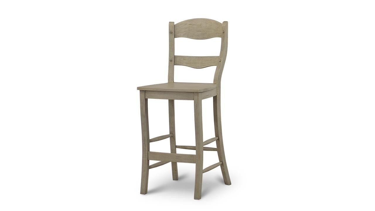 Bramble Peg and Dowel Ladder Back Barstool with Wooden Seat 27455