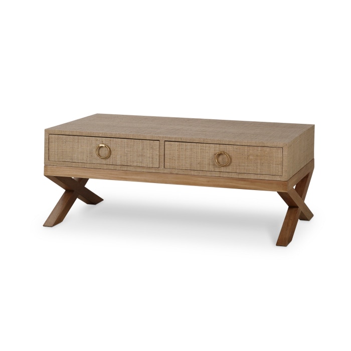 Bramble Renoir 2 Drawer Coffee Table with Raffia 