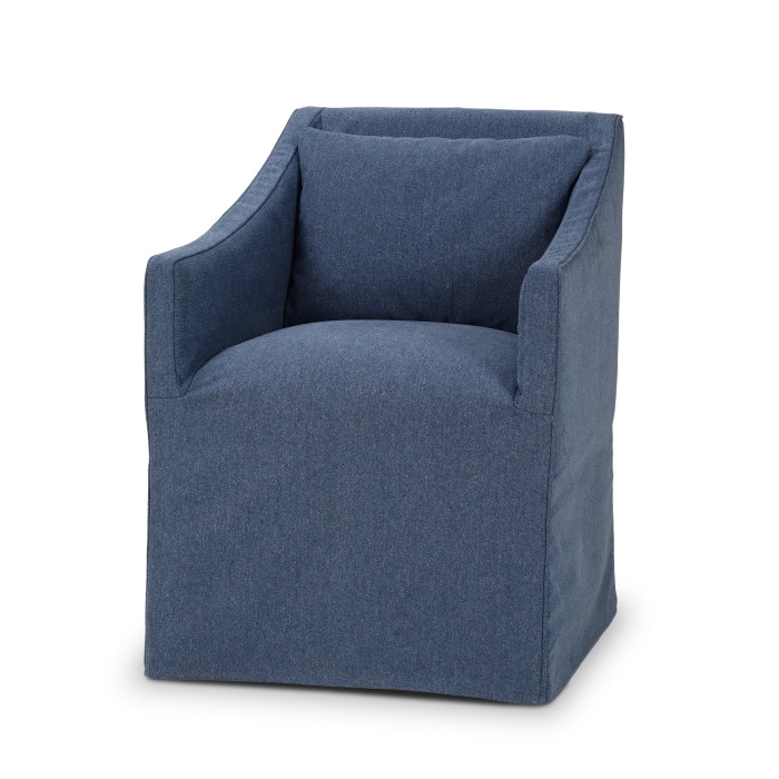Bramble Zara Slipcovered Dining Chair with Arms 