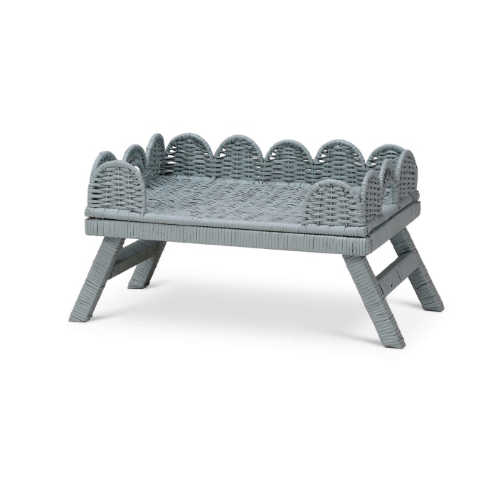 Bramble Scalloped Rattan Standing Tray 28449