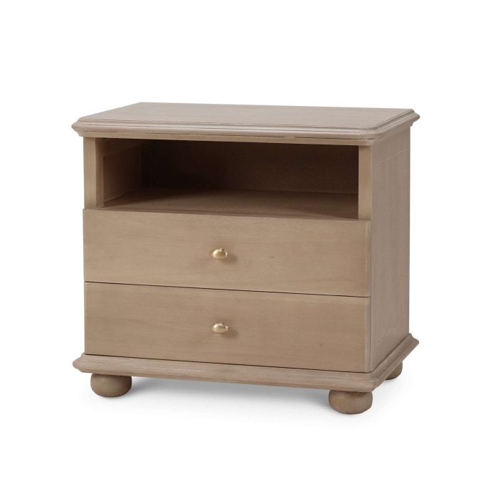 Bramble Luna Open Shelf with 2 Drawers Bedside Table 