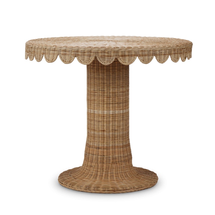 Bramble Scalloped Round Bistro Table with Tempered Glass 28641