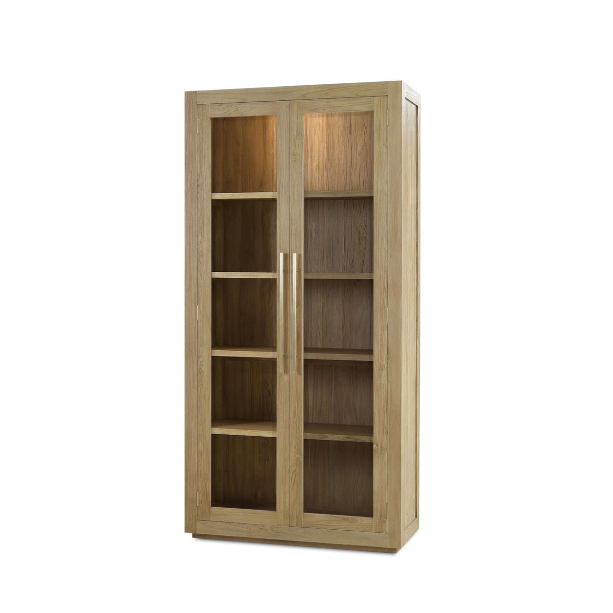 Bramble Tuscan Rustic Distressed Display Cabinet w/ LED - Teak 65291