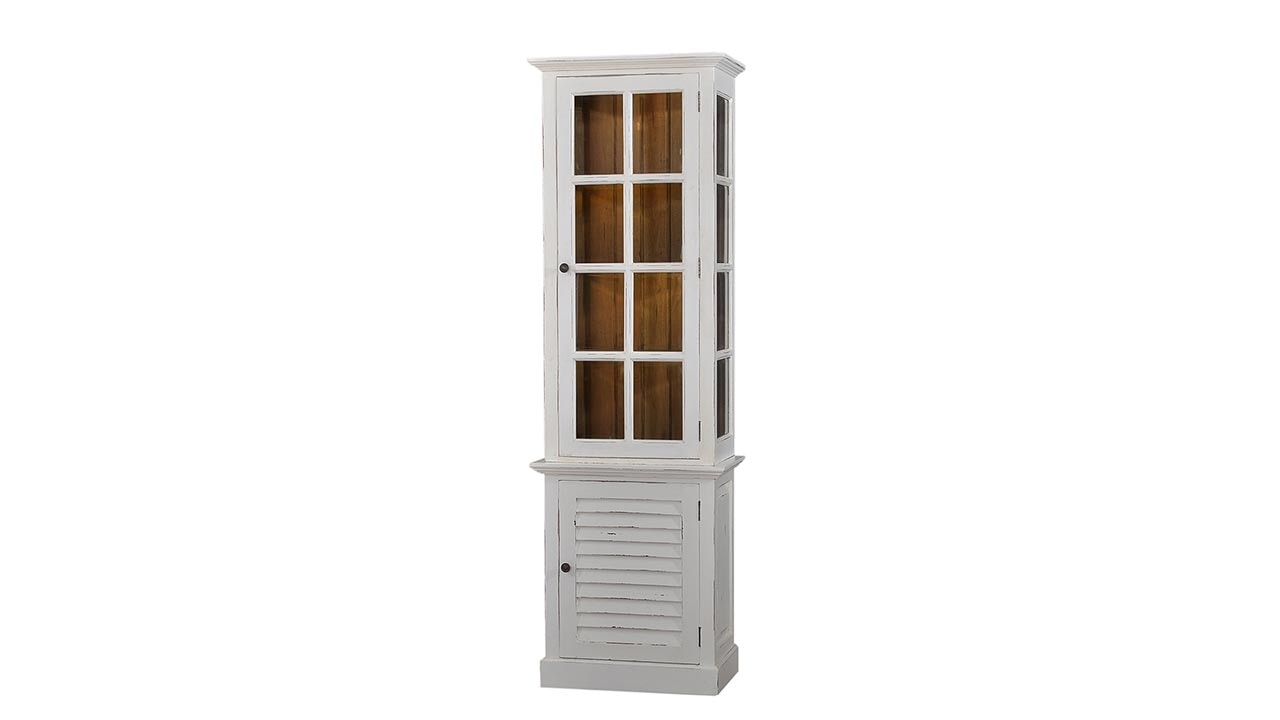 Bramble Cottage Tall Cabinet with Glass with 4 LED 65402