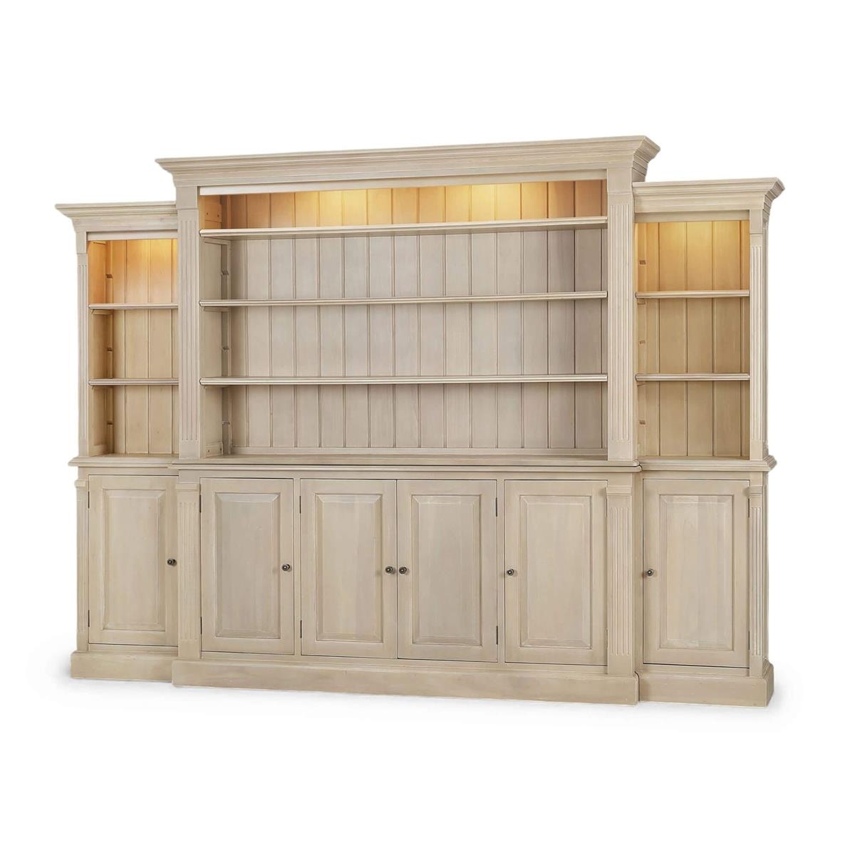 Bramble French Hens Media Cabinet w/ Glass Shelves on Sides w/ LED 69118