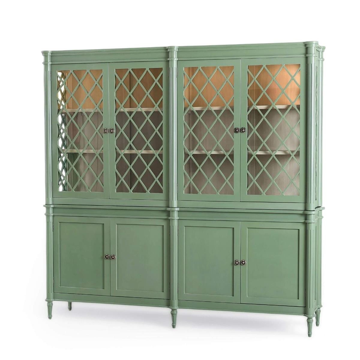 Bramble Kelly 4 Door Glass Display Cabinet w/ Glass Shelves & LED 69138