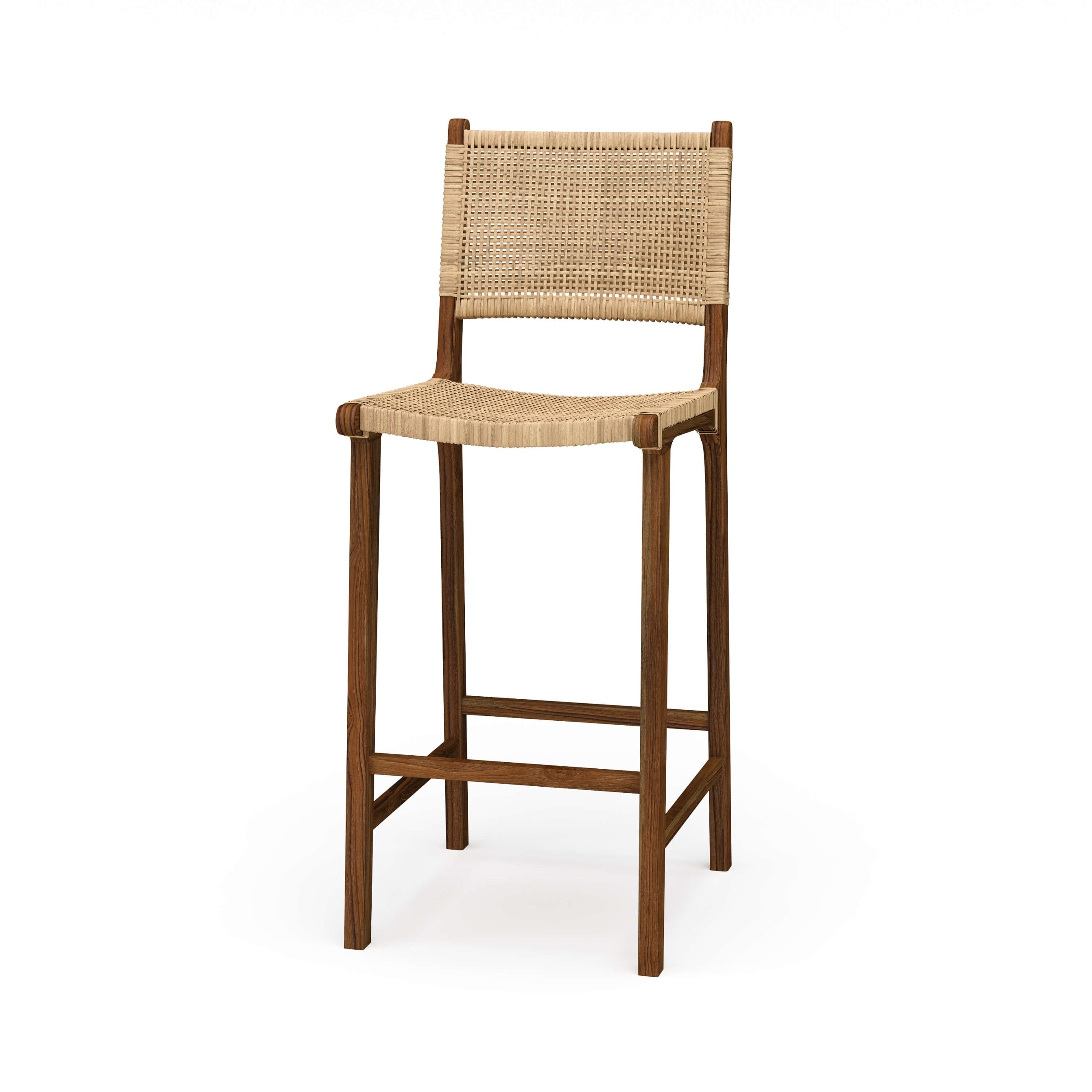 Bramble Logan Barstool with Rattan- Teak 85195