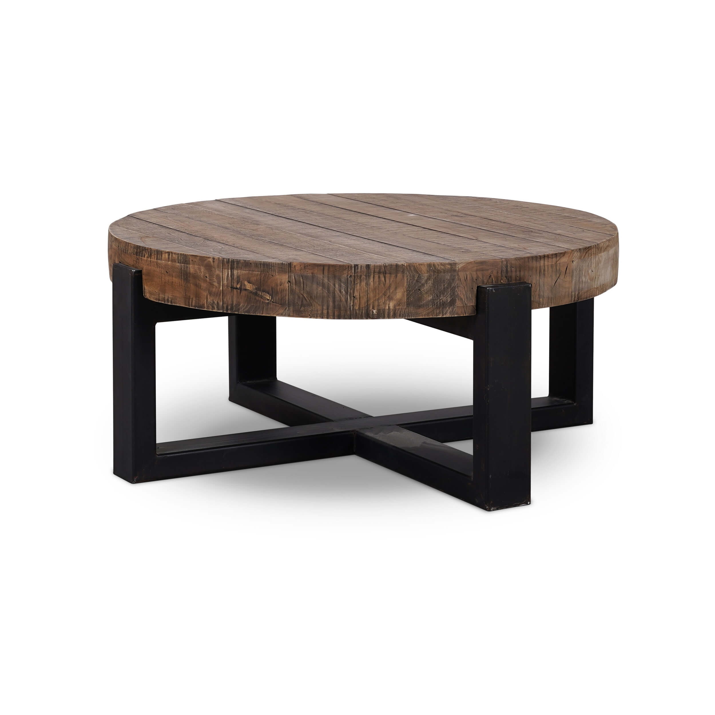 Bramble Tuscan Round Coffee with Metal - Teak 