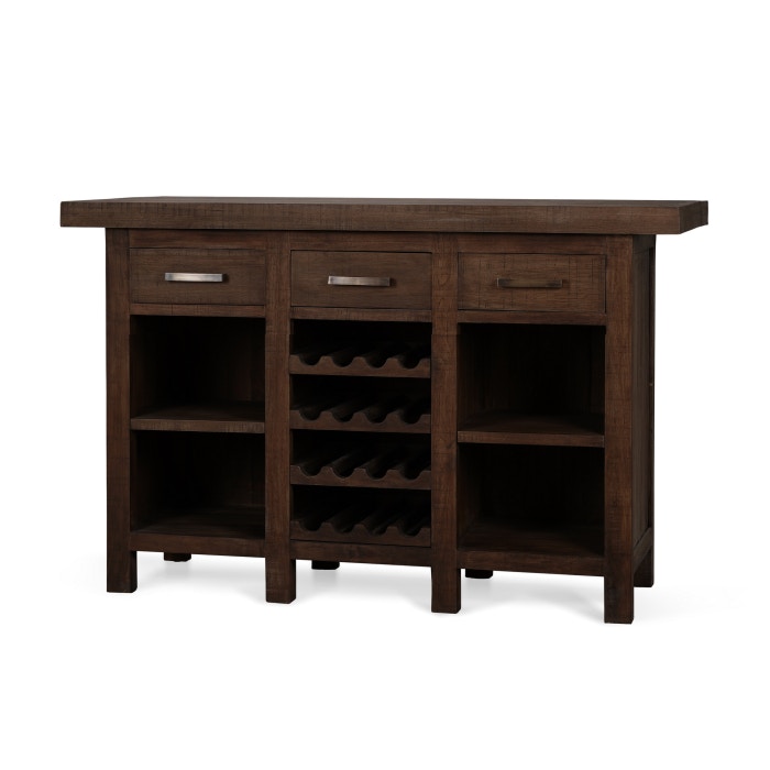 Bramble Tuscan Bar with Three Drawers and Wine Racks - Teak 85252