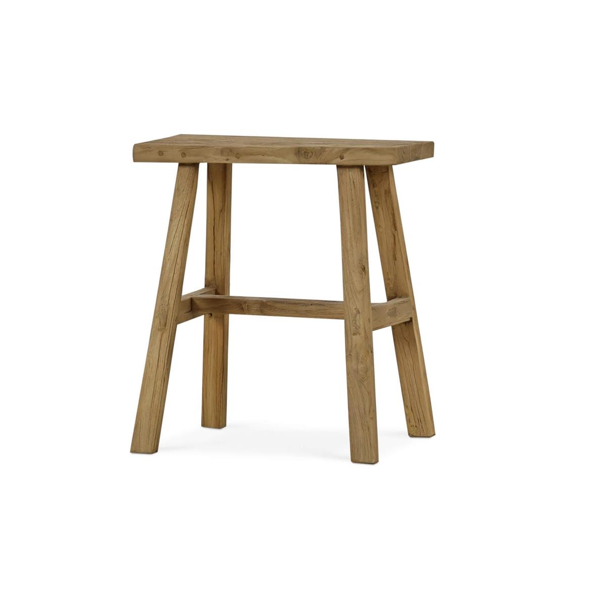 Bramble Tuscan Rustic Distressed Stool - Teak 85295