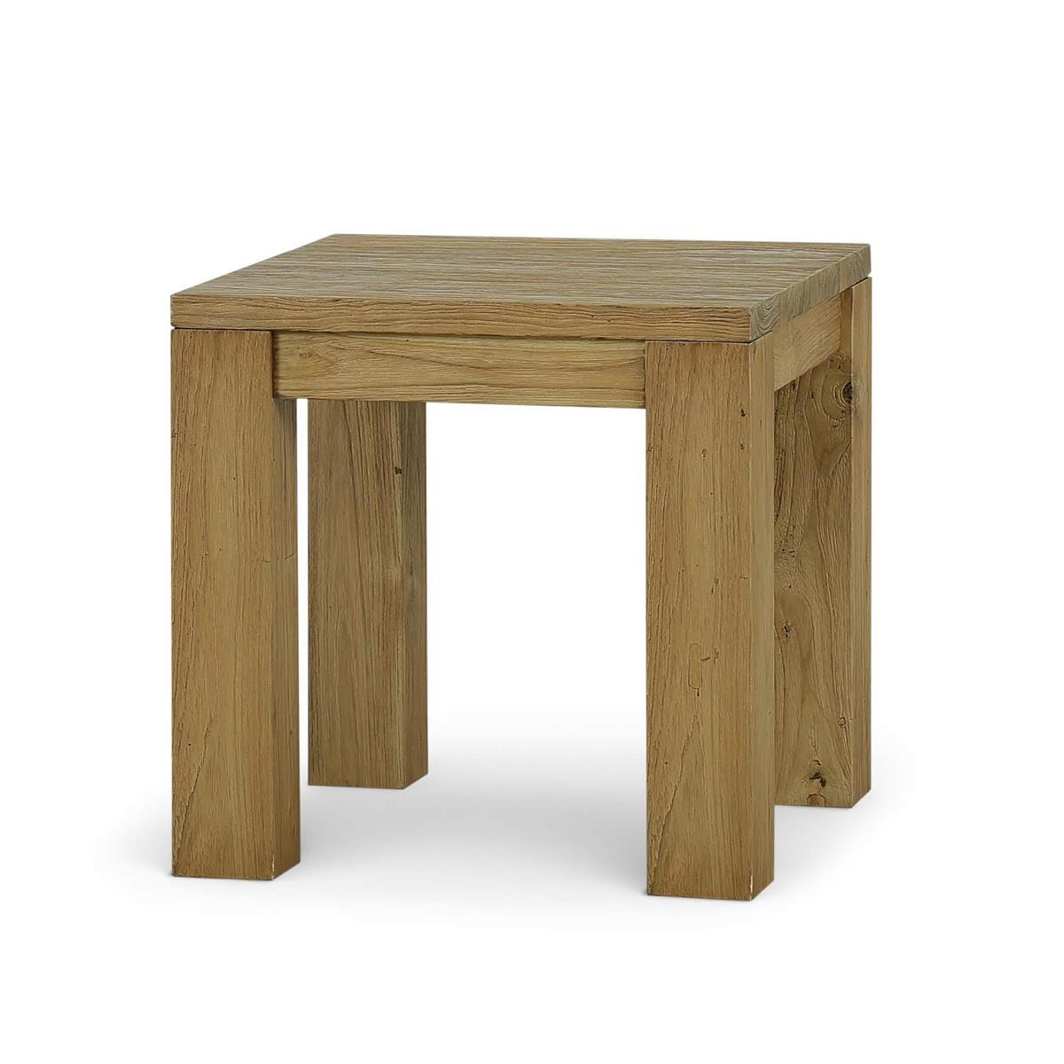 Bramble Tuscan Rustic Distressed Side Table - Teak 