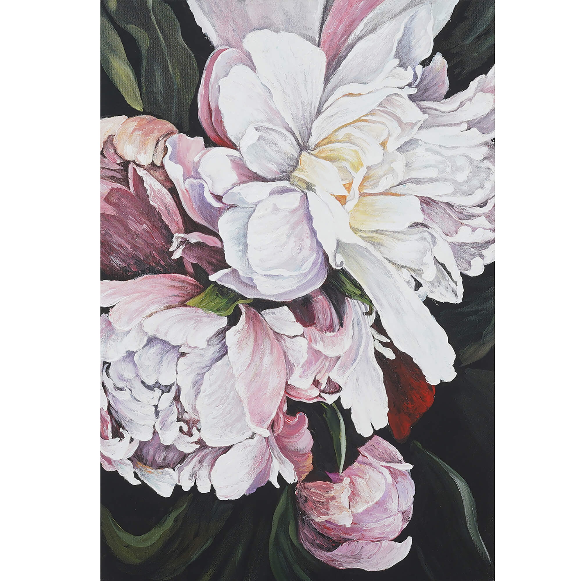 Bramble Pink Peony on Canvas 16 x 20 with Frame C1015
