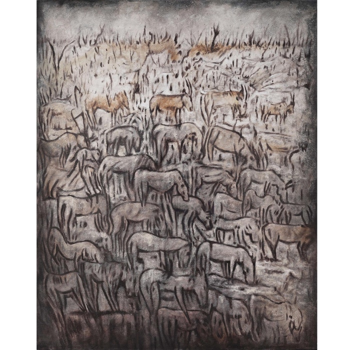 Bramble Horse Land on Canvas 16 x 20 with Frame C1066