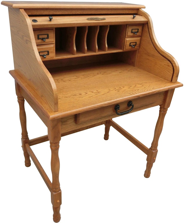  Roll Top Desk Solid Oak Wood - 54 Inch Deluxe