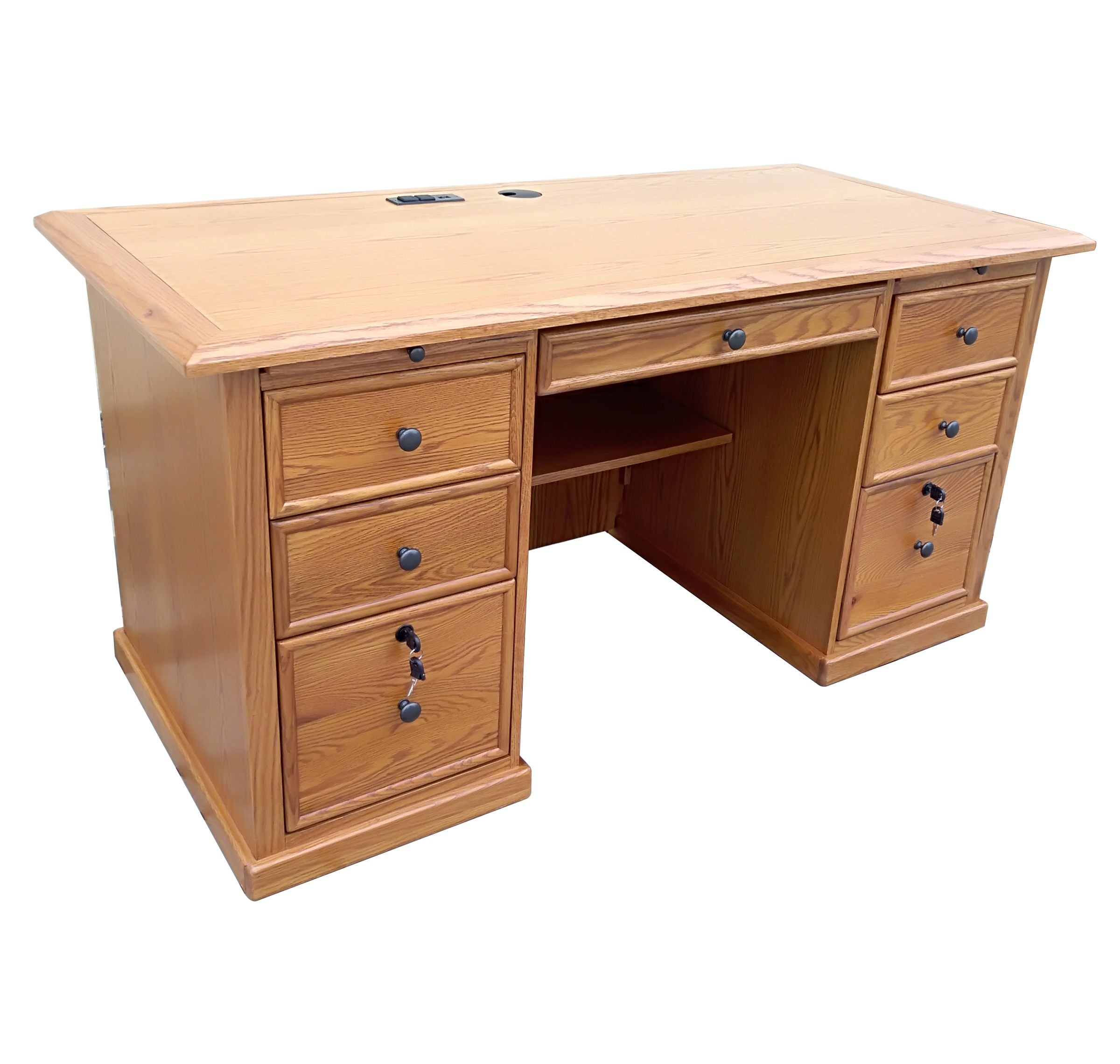 Tennessee Enterprises Home Office 60 Inch Flat Top Non Computer Desk with USB Power Outlet