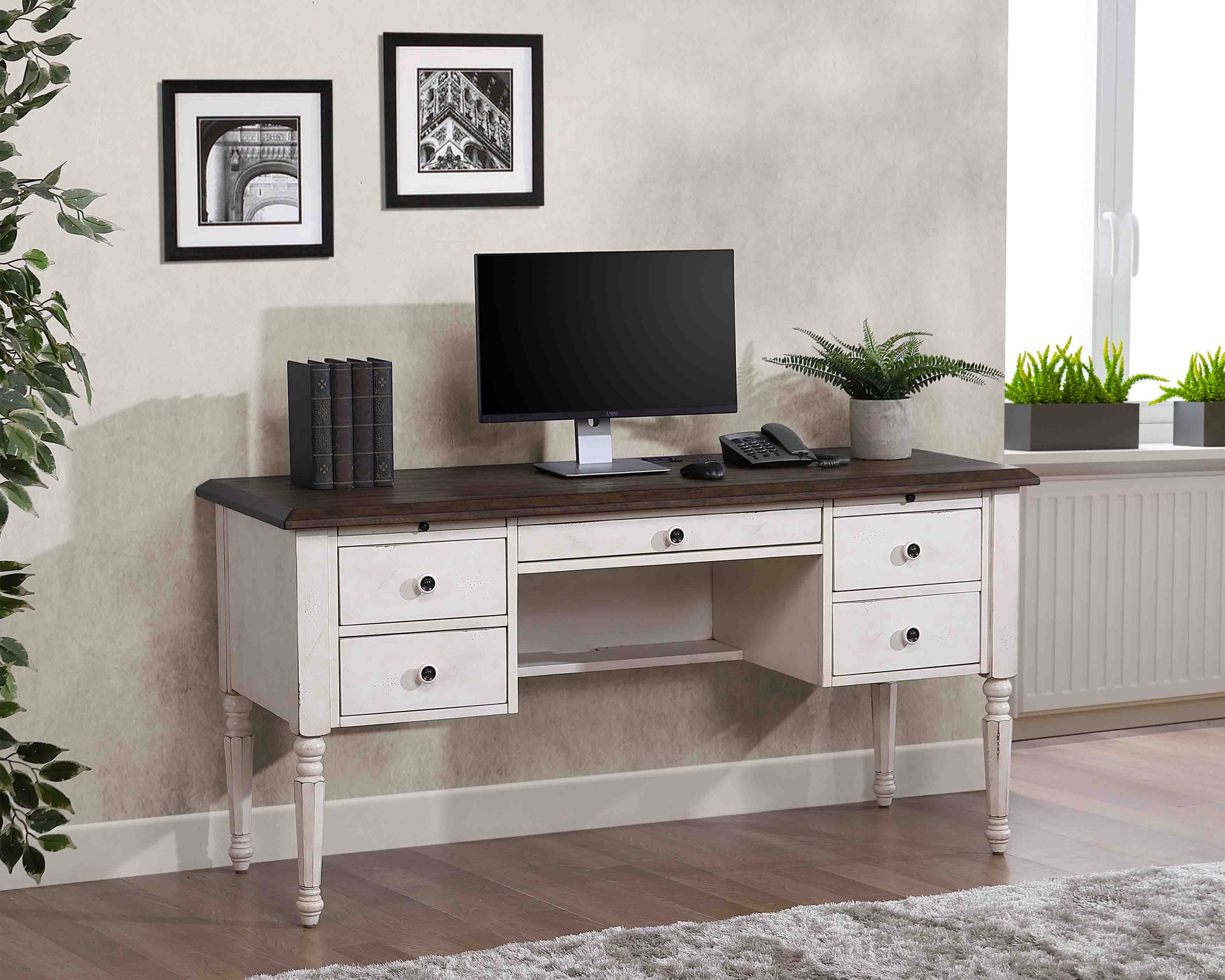  Vintage Estate Desk with Power Outlet 