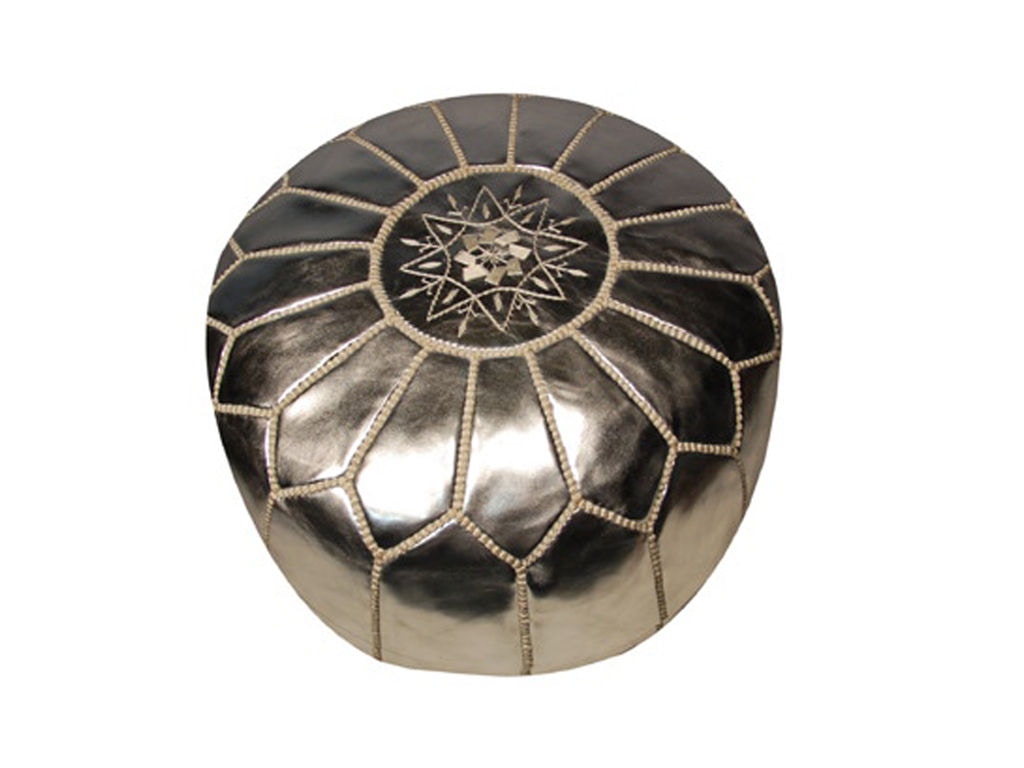 Moroccan Pouf Silver