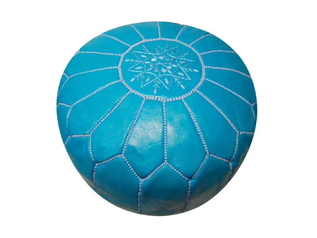 Moroccan Pouf Turquoise
