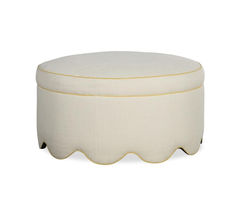 Highland House Suzie Scalloped Cocktail Ottoman 1733-36