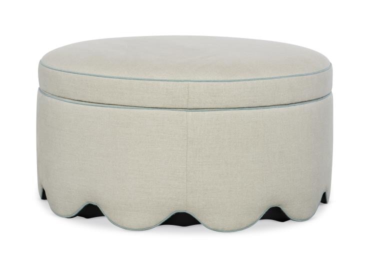 Highland House Suzie Scalloped Storage Ottoman 1734-36