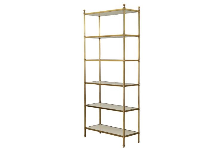  Harcourt Etagere With Faux Parchment Shelves 
