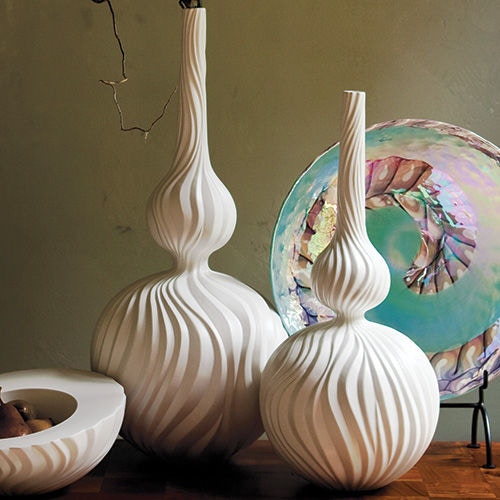  Magura Vase-Snow-Lg 
