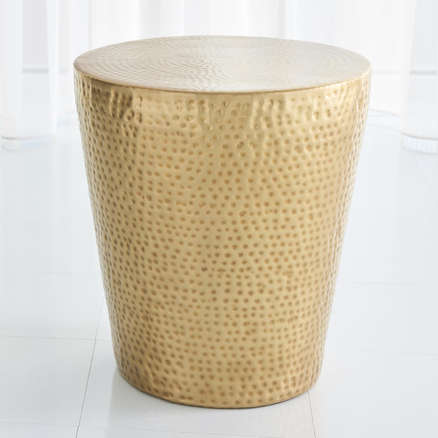 Global Views Izmir Hammered Side Table-Antique Brass 7.90163