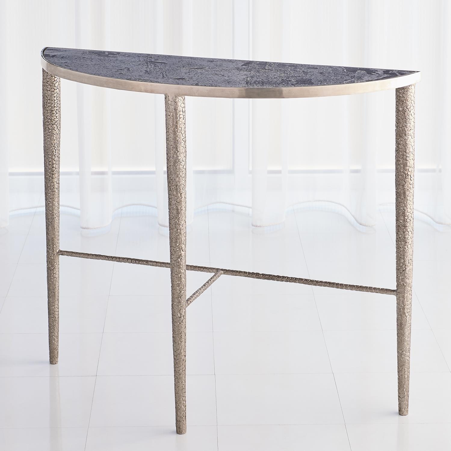  Hammered Console-Antique Nickel with Grey Marble 7.91138