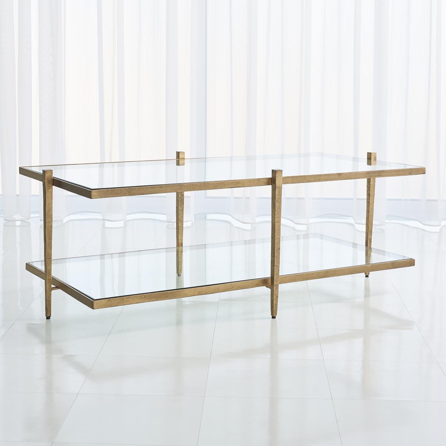 Global Views Laforge Cocktail Table-Antique Gold 7.91019