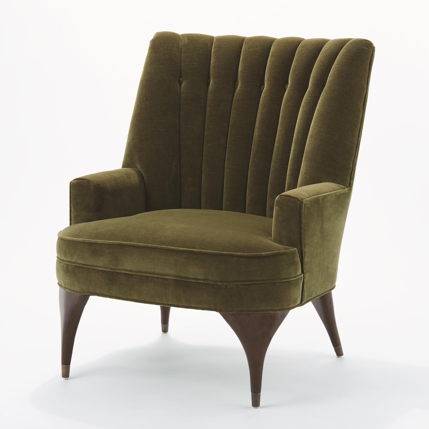 Global Views Living Room Duncan Chair-Moss Velvet 2642