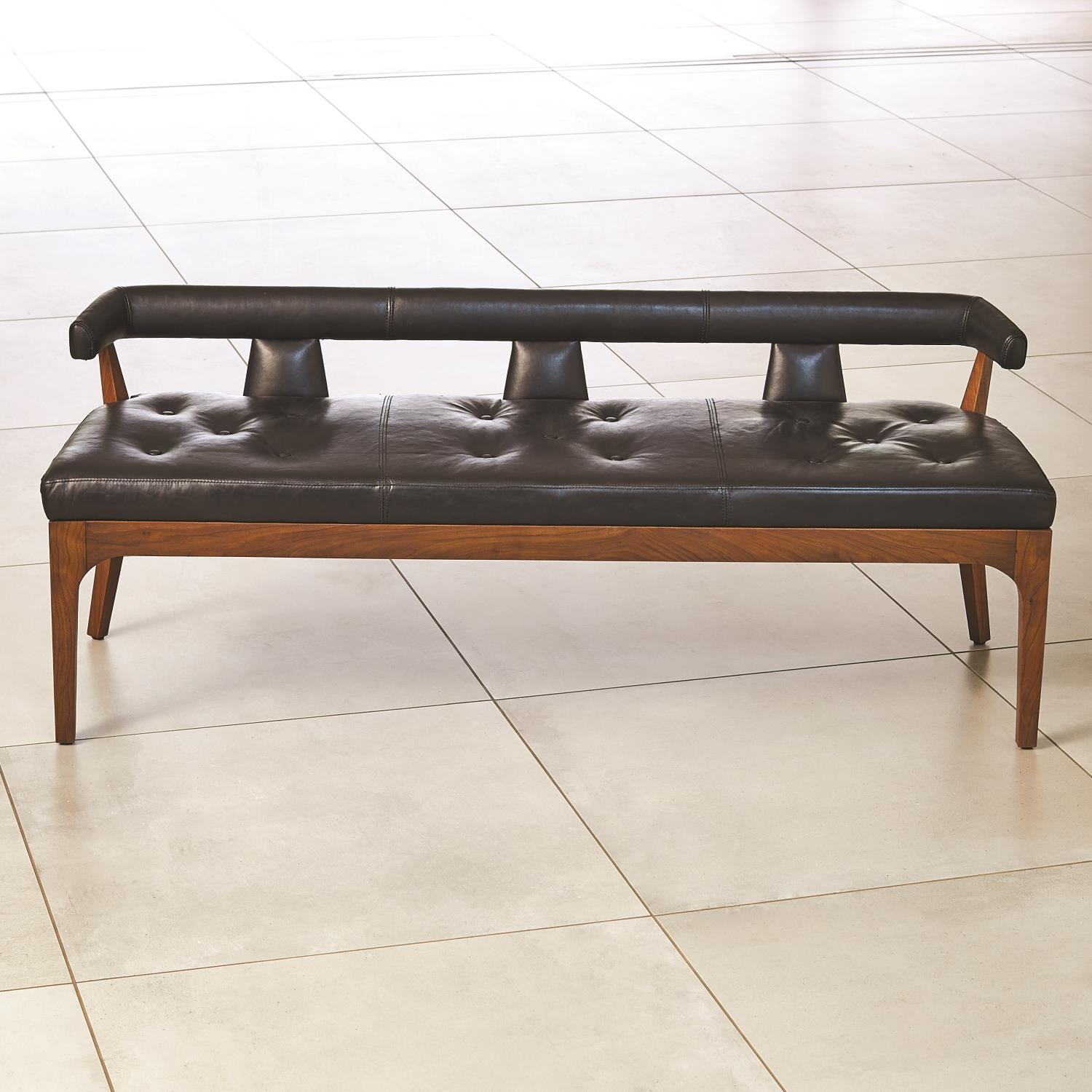 Moderno Bench Black Marble Leather Gv2581