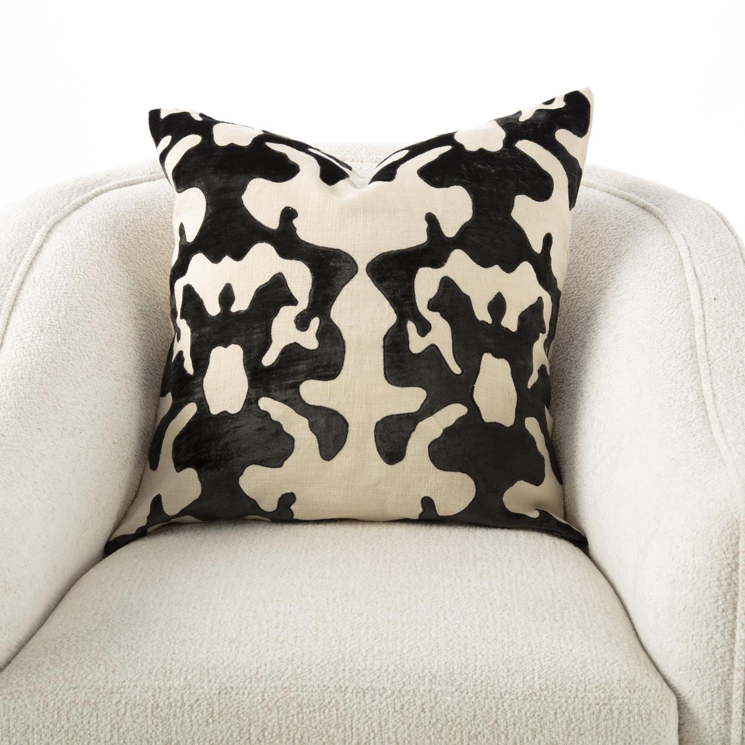 Global Views Ink Blot Pillow-Black-22 x 22 WDSEH9138-GV