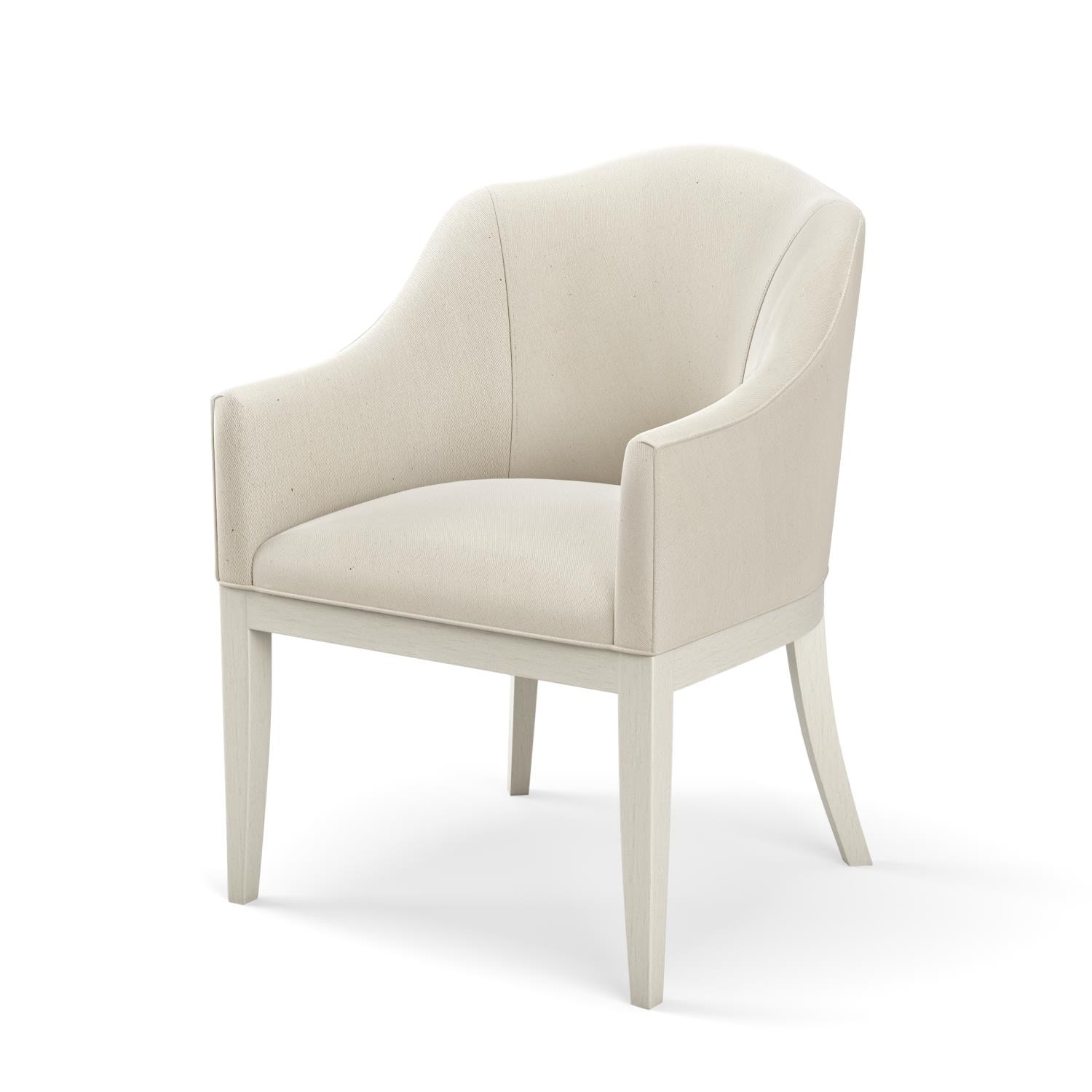 Global Views Grace Dining Chair-Antique White-MUSLIN WDSEH2077-MUSLIN-GV