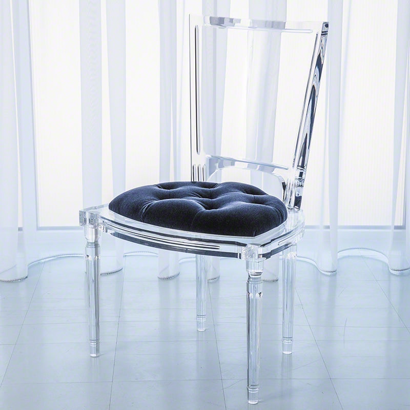 acrylic dining chair with cushion