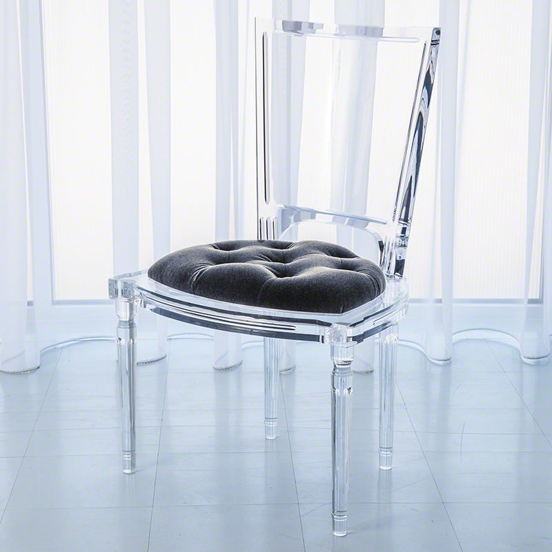 Acrylic dining 2025 chairs with cushion