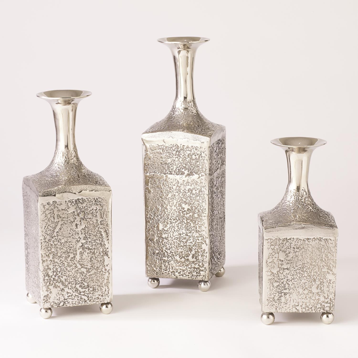 Global Views Aluminum Bottle Vase-Nickel-Lg WDS9096-GV