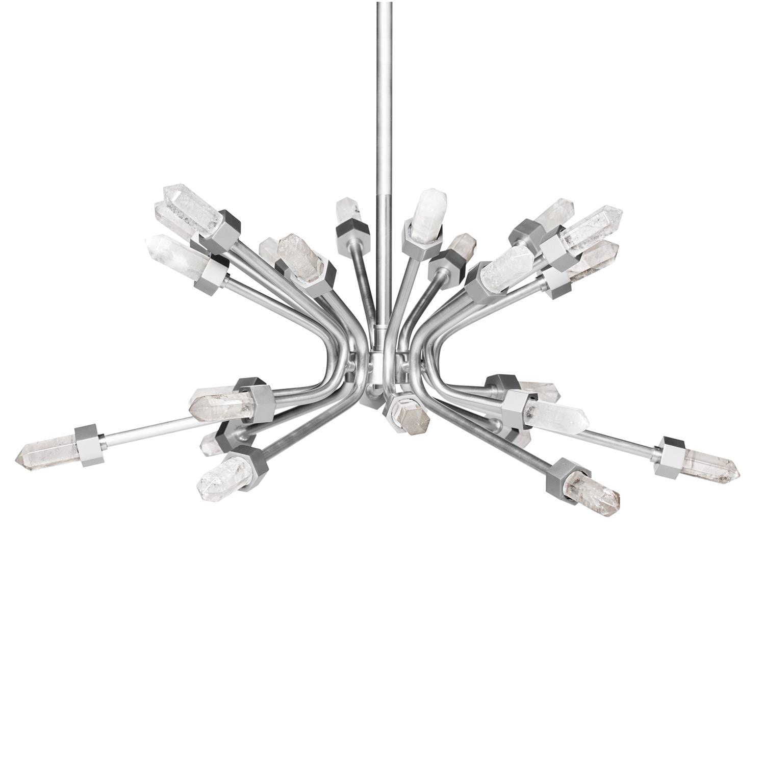 Global Views Quartz Burst Chandelier-Satin Nickel WDSEH8044-GV