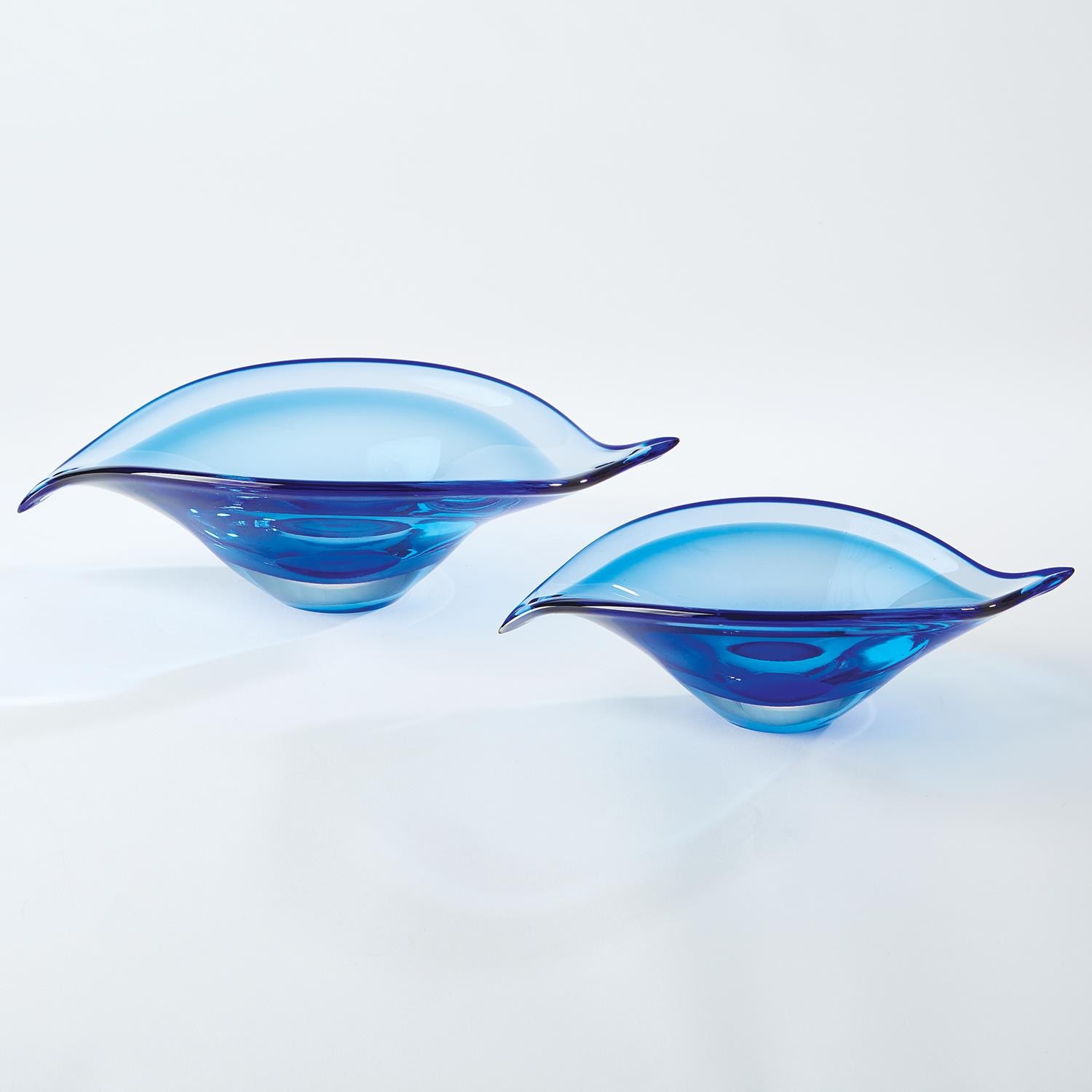 Global Views Bent Leaf Bowl-Blue-Lg WDS6014-GV