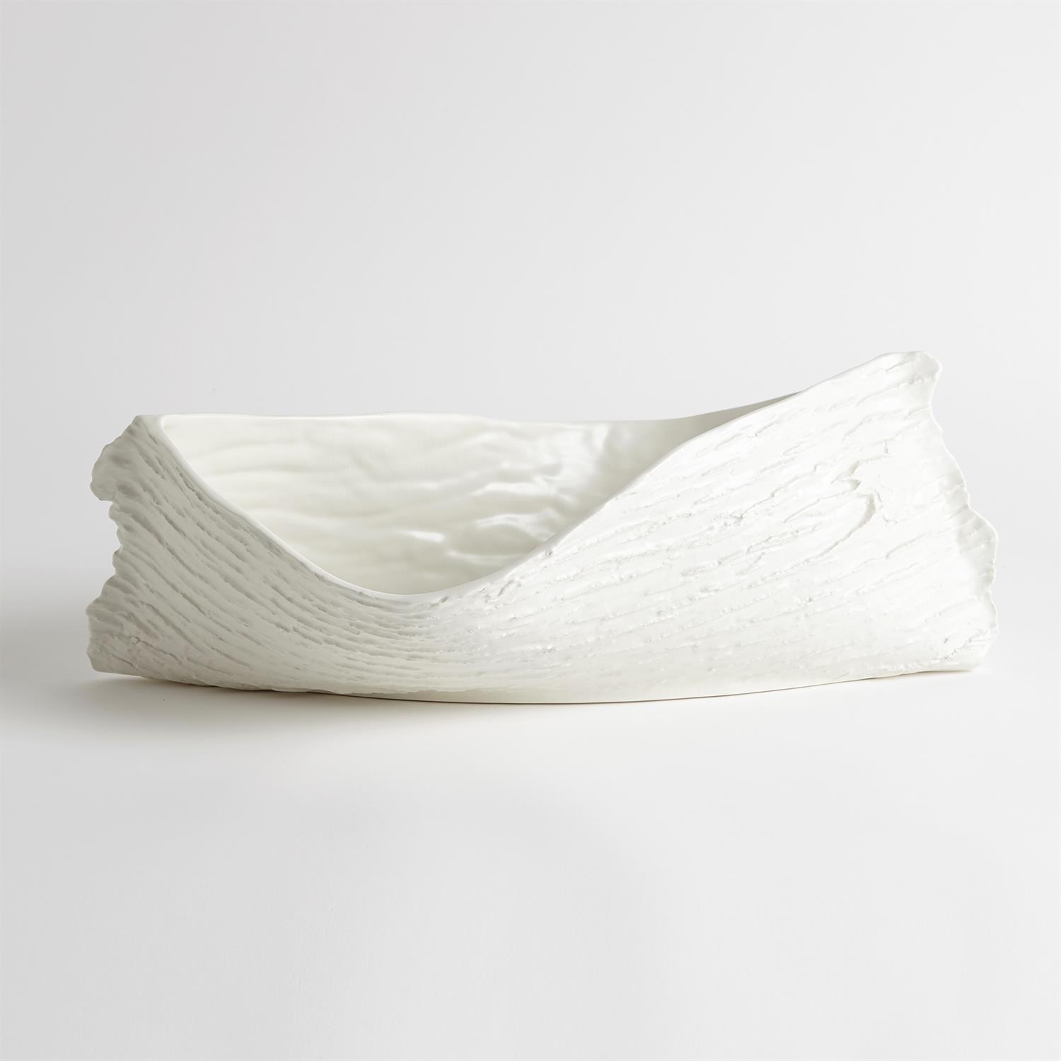 Global Views Twisty Japanese Cherry Bowl-Matte White JG7.10008
