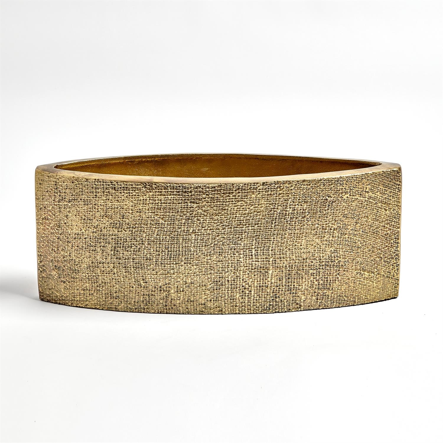 Global Views Hemp Etched Planter-Brass 7.91275