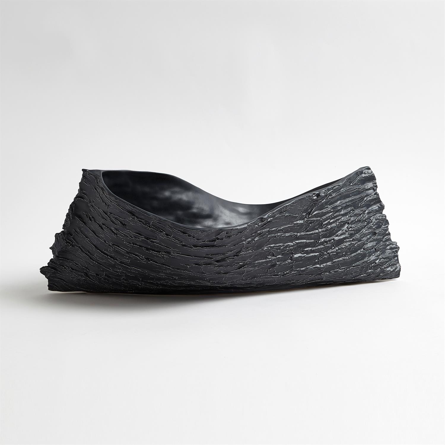 Global Views Twisty Japanese Cherry Bowl-Matte Black JG7.10009