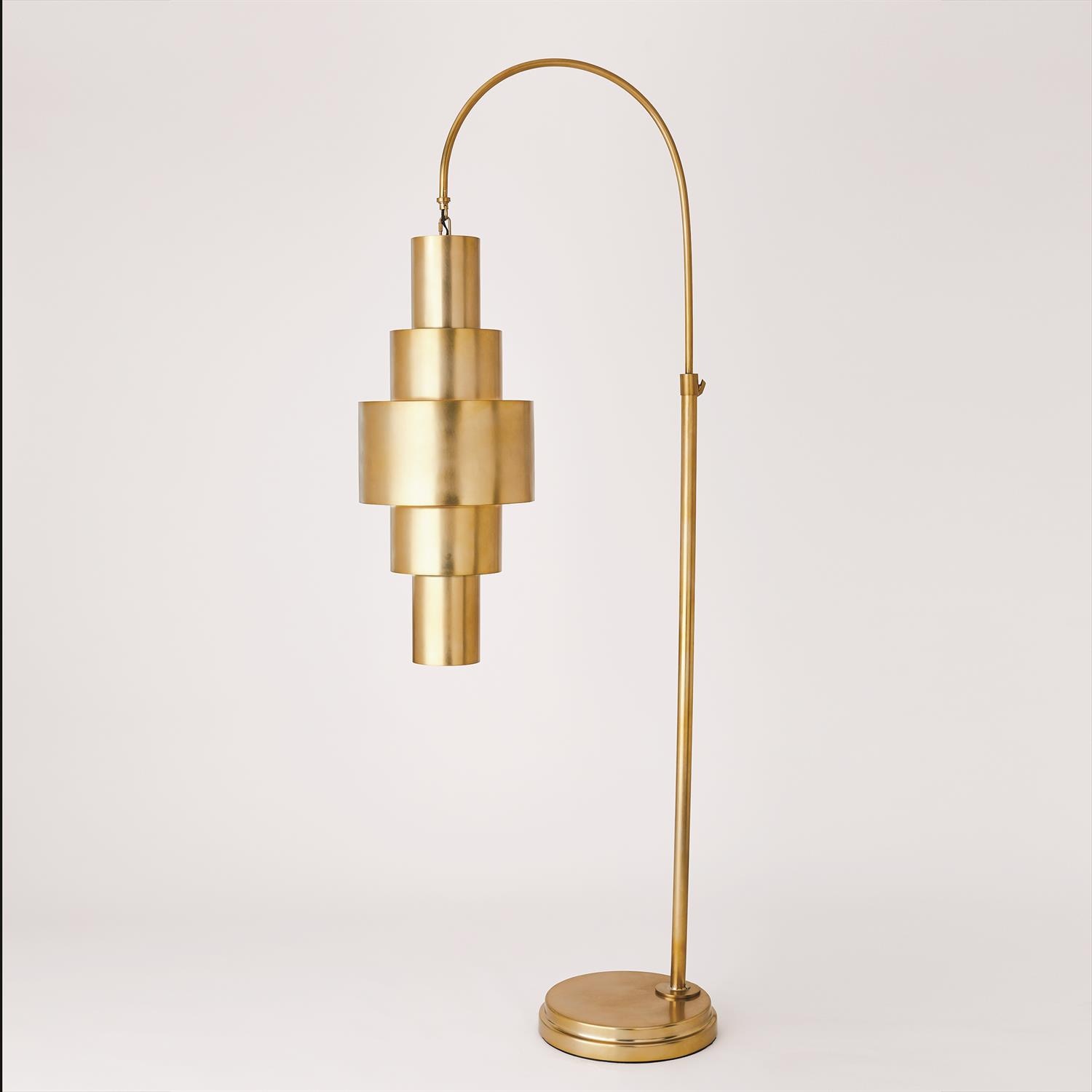 Global Views Babylon Floor Lamp-Antique Brass 7.91207