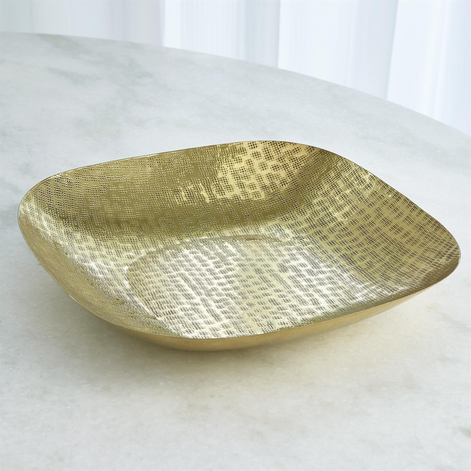 Global Views Hammered Square Bowl-Brass WDS9112-GV