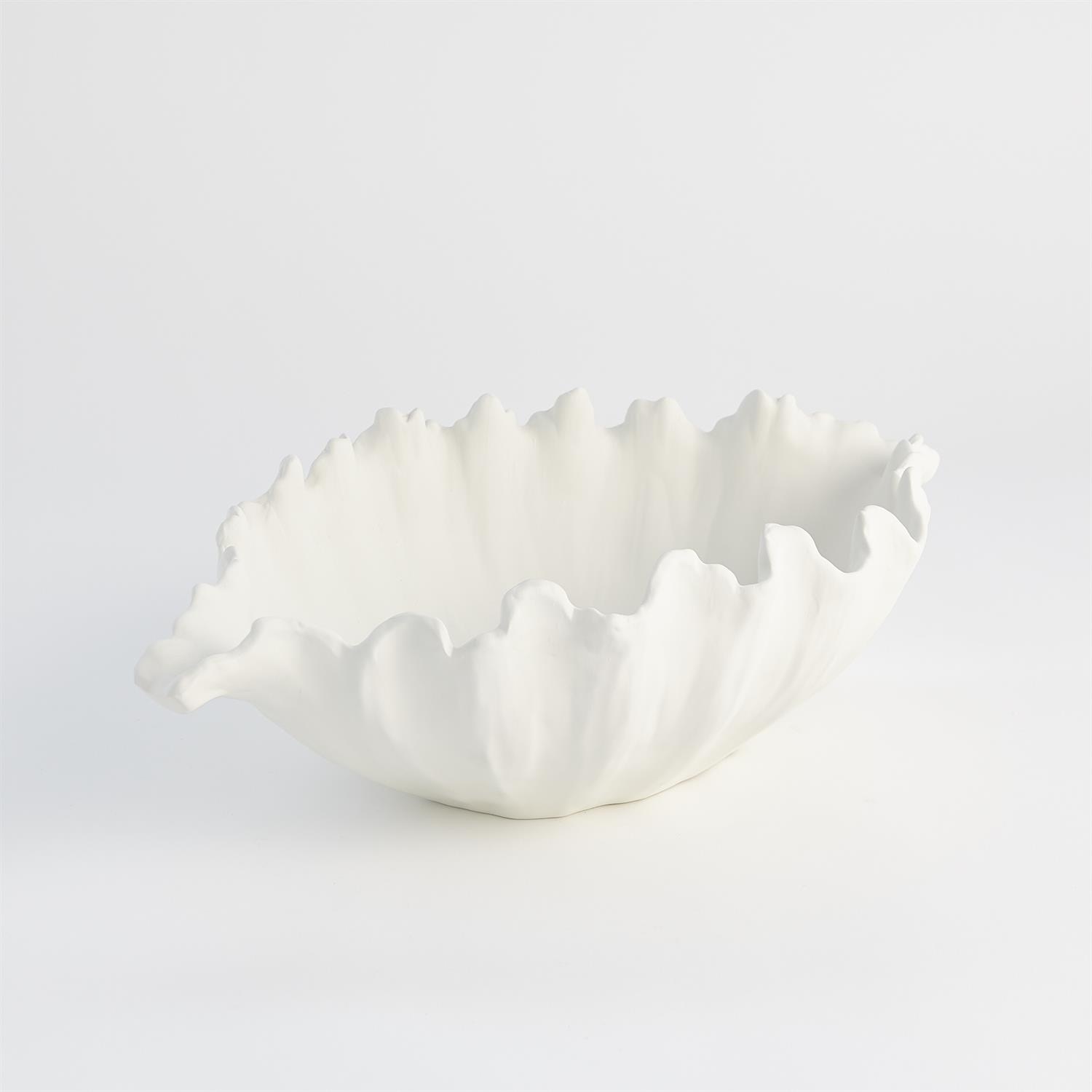  Organic Wave Oval Bowl-White-Sm 