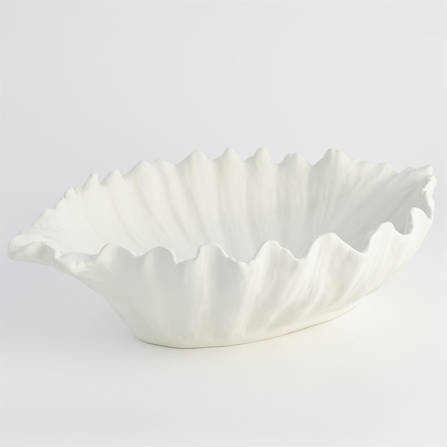  Organic Wave Oval Bowl-White-Lg 