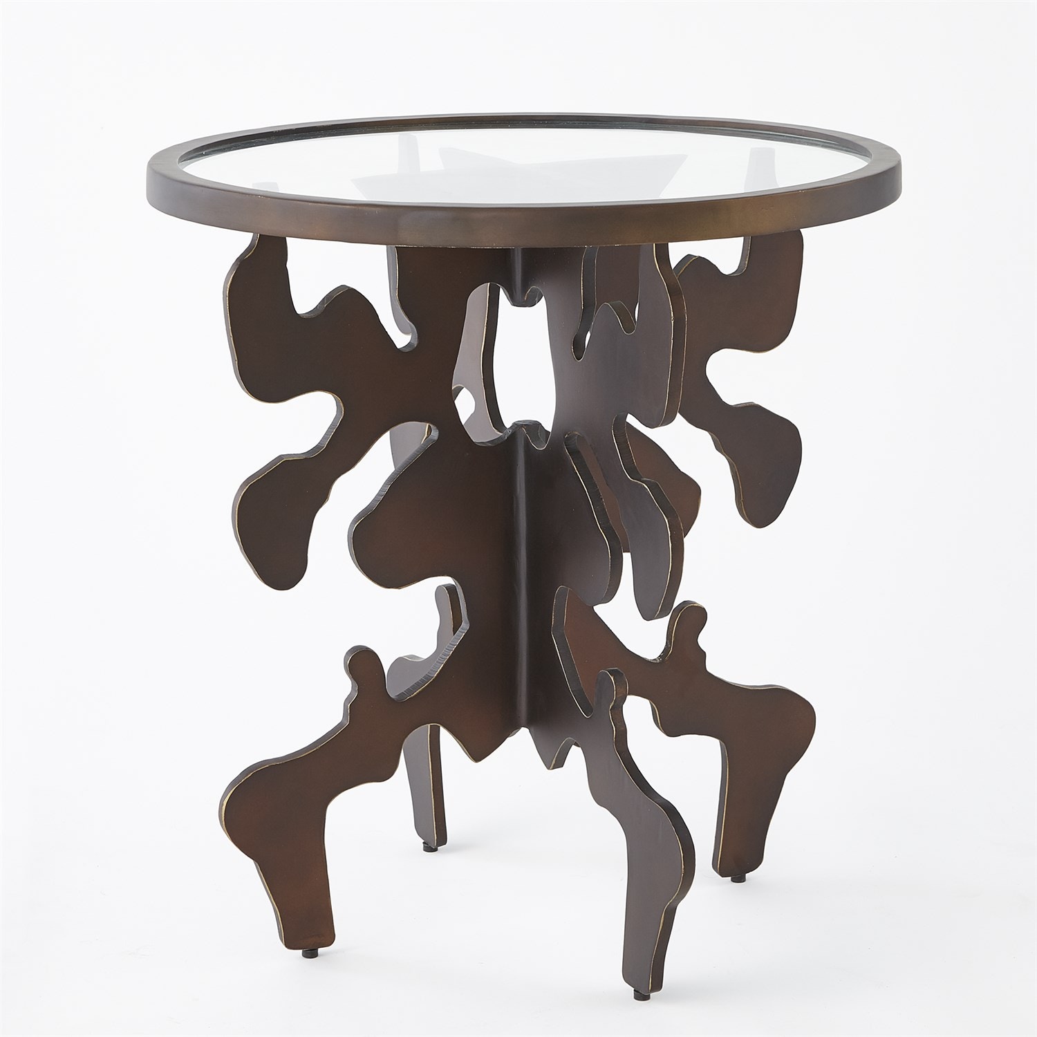 Global Views Ink Blot Side Table-Bronze WDSEH9223-GV